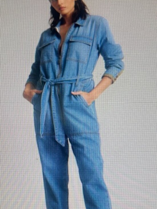 One Teaspoon Pants - One Teaspoon Claudia Ciao Blue Long Length Zip Tie Fitted Denim Overalls NWT